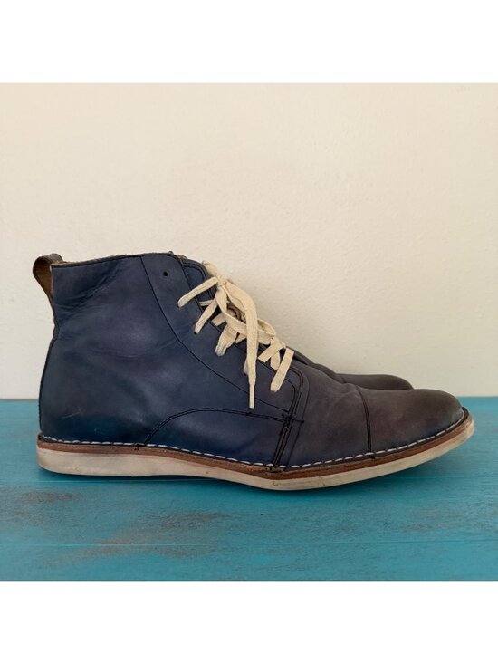 John Varvatos Star USA Barrett Wide Lace Leather Boot Denim/Blue Size 11.5 main image 9